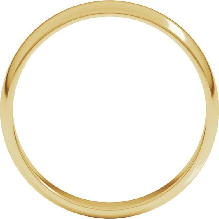 10K Yellow Gold 4 mm Lightweight Half Round Band Size 7.5