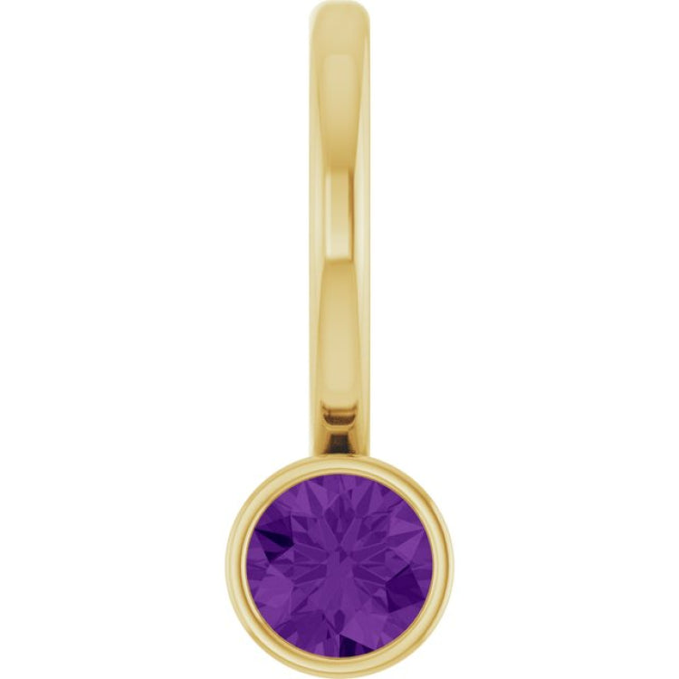 14K Yellow Gold Natural Amethyst Charm/Pendant