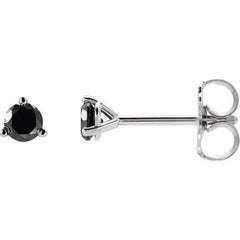 14K White Gold 1/2 CTW Natural Black Diamond Earrings