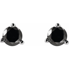 14K White Gold 1/2 CTW Natural Black Diamond Earrings