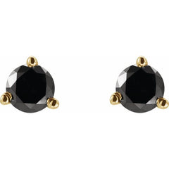 14K Yellow Gold 3/4 CTW Natural Black Diamond Earrings