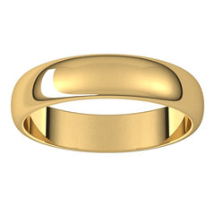14K Yellow Gold 4.5 mm Half Round Band Size 7.5