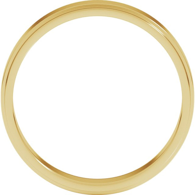 14K Yellow Gold 4 mm Stepped-Edge Flat Band Size 9.5