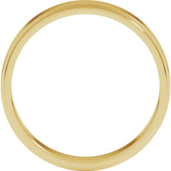 14K Yellow Gold 4 mm Stepped-Edge Flat Band Size 9.5