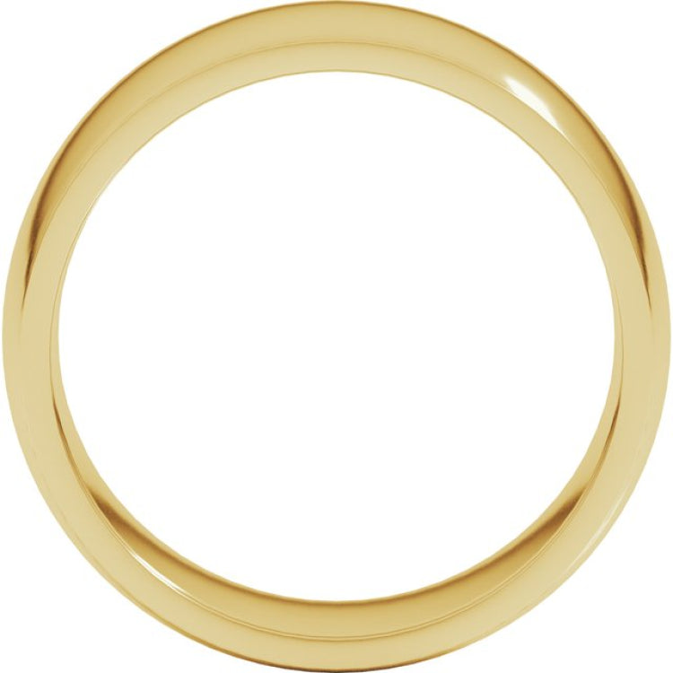 14K Yellow Gold 8 mm Lightweight Comfort-Fit Half Round Band Size 11.5