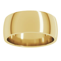 14K Yellow Gold 8 mm Lightweight Comfort-Fit Half Round Band Size 11.5