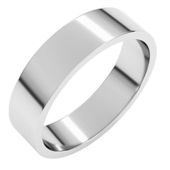 14K White Gold 5 mm Flat Band Size 6.5