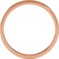 14K Rose Gold 3 mm Stepped-Edge Flat Band Size 4