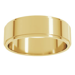 10K Yellow Gold 6 mm Stepped-Edge Flat Band Size 9