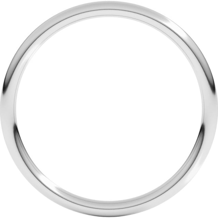 14K White Gold 1.5 mm Comfort-Fit Full Round Band Size 5.5