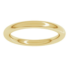14K Yellow Gold 2.5 mm Comfort-Fit Full Round Band Size 5.5