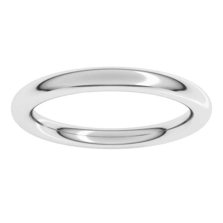 Sterling Silver 2.5 mm Comfort-Fit Full Round Band Size 7.5