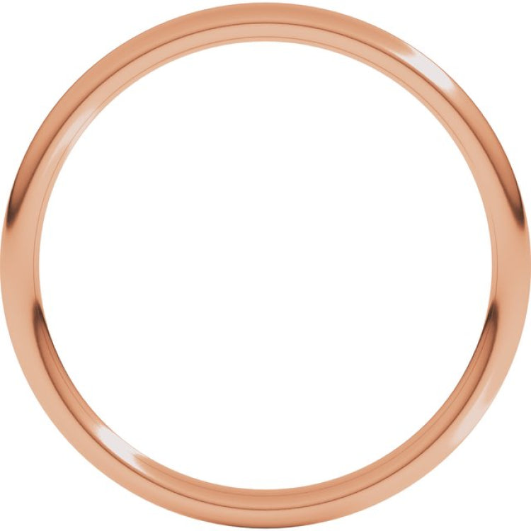 14K Rose Gold 1.5 mm Comfort-Fit Full Round Band Size 7