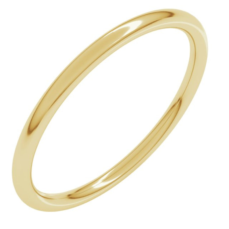 18K Yellow Gold 1.5 mm Comfort-Fit Full Round Band Size 7