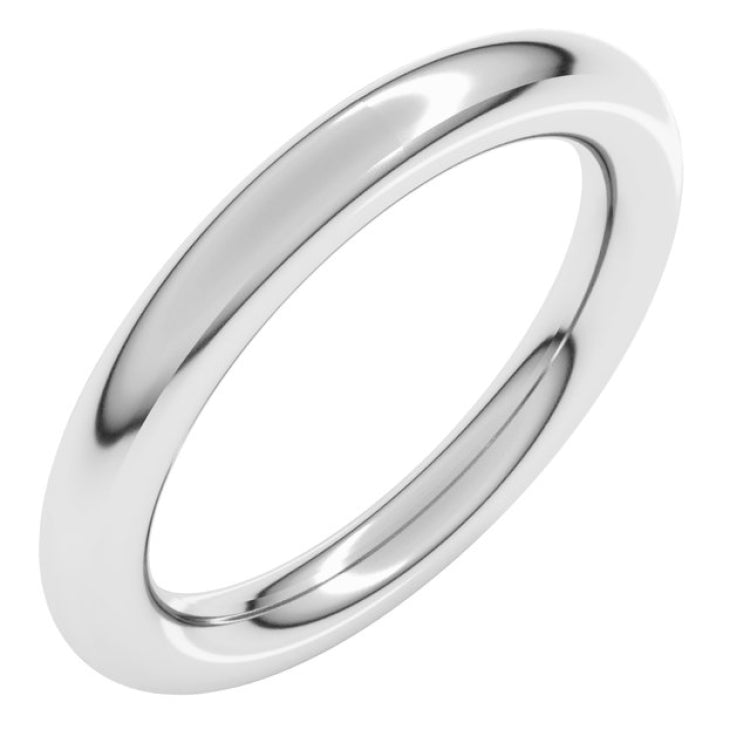 Sterling Silver 3 mm Comfort-Fit Full Round Band Size 7