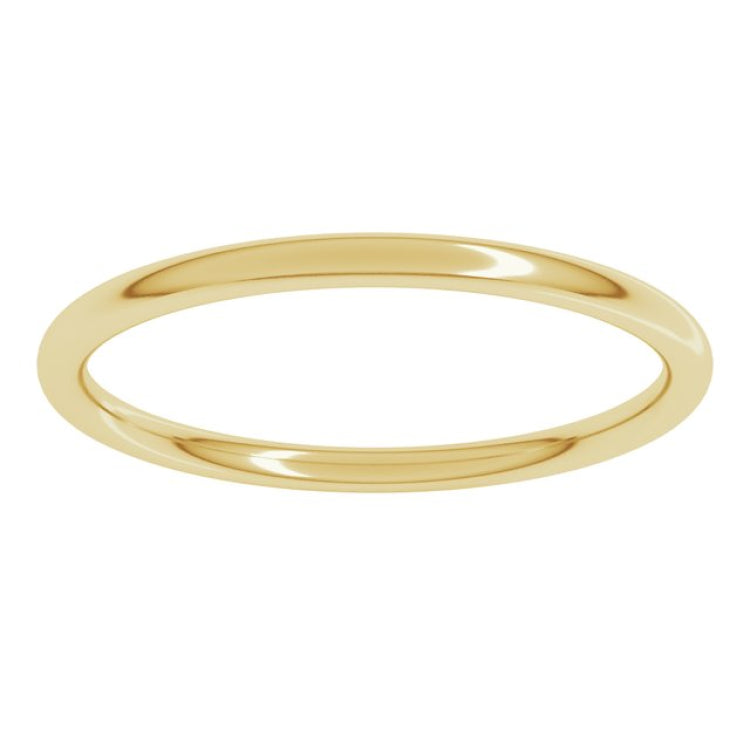18K Yellow Gold 1.5 mm Comfort-Fit Full Round Band Size 8.5