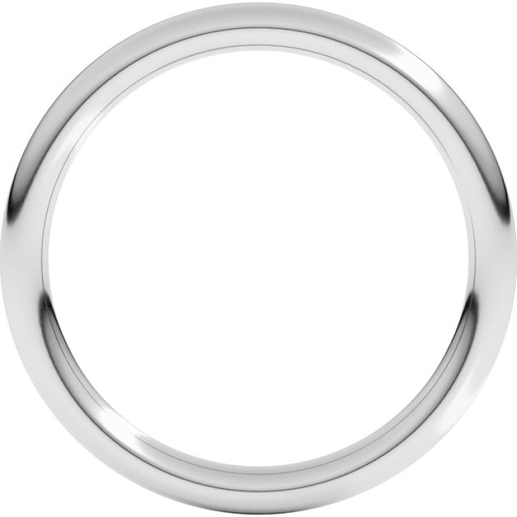 14K White Gold 2 mm Comfort-Fit Full Round Band Size 9
