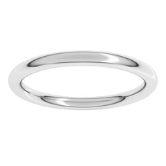 14K White Gold 2 mm Comfort-Fit Full Round Band Size 9