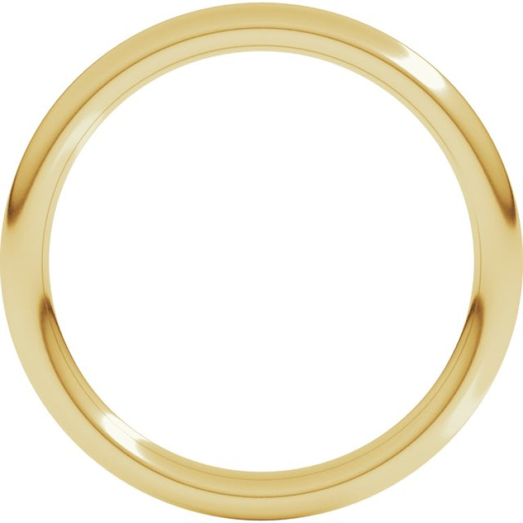 18K Yellow Gold 2 mm Comfort-Fit Full Round Band Size 9