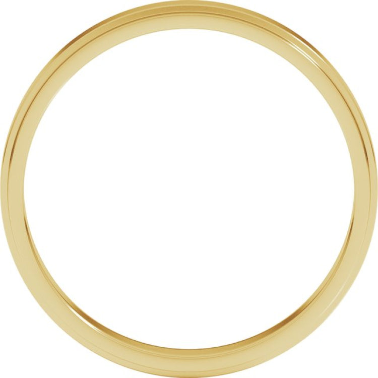 10K Yellow Gold 3 mm Stepped-Edge Flat Band Size 7