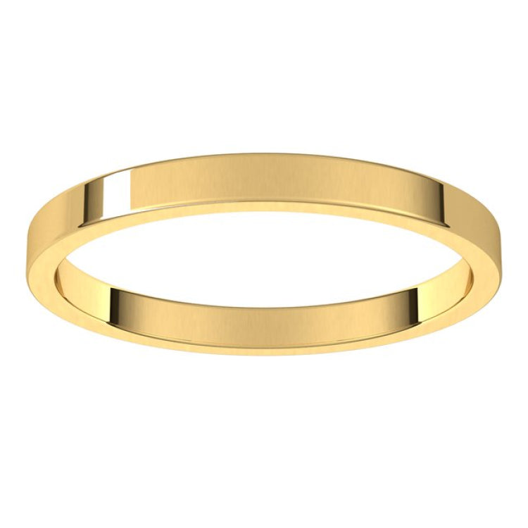 14K Yellow Gold 2 mm Flat Band Size 9