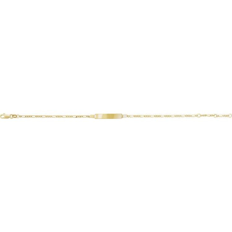 14K Yellow Gold Adjustable Figaro Adjustable Identification 6-7" Bracelet