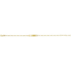 14K Yellow Gold Adjustable Figaro Adjustable Identification 6-7" Bracelet