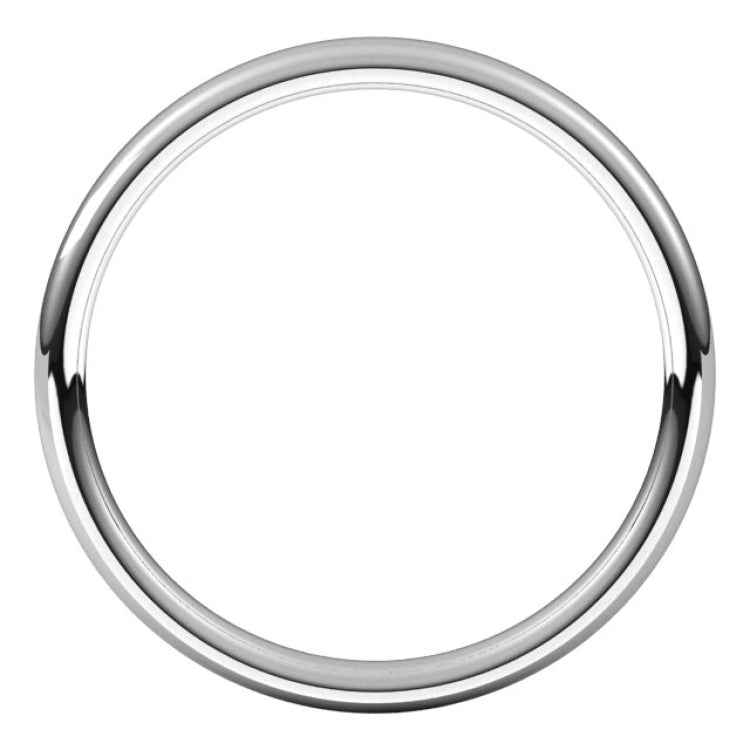 14K White Gold 2.5 mm Comfort-Fit European-Style Band Size 4