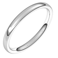 14K White Gold 2.5 mm Comfort-Fit European-Style Band Size 5.5