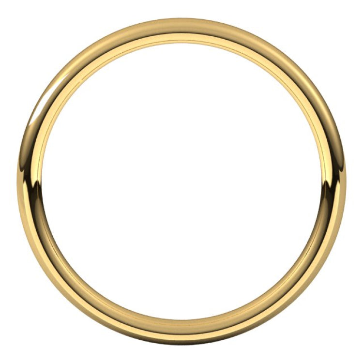 14K Yellow Gold 2.5 mm Comfort-Fit European-Style Band Size 6