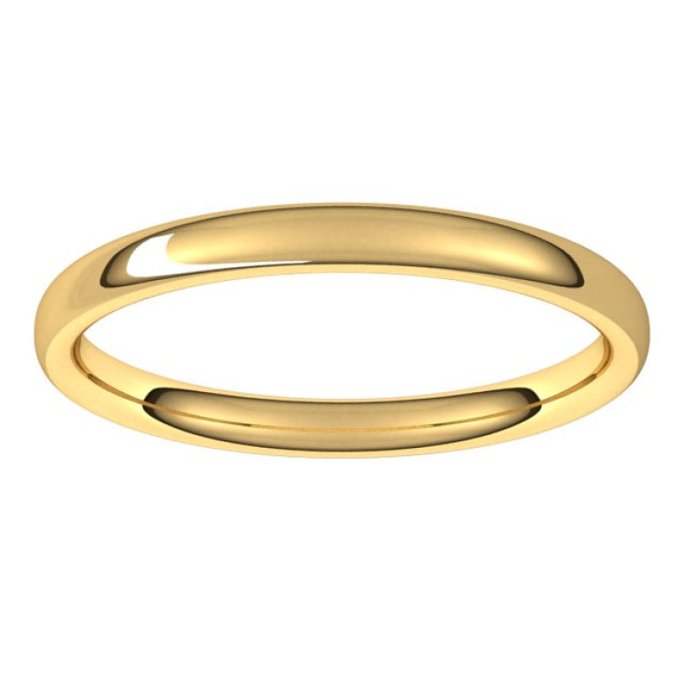 14K Yellow Gold 2.5 mm Comfort-Fit European-Style Band Size 6
