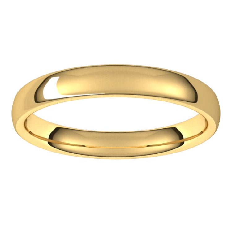 14K Yellow Gold 3.5 mm Comfort-Fit European-Style Band Size 7.5