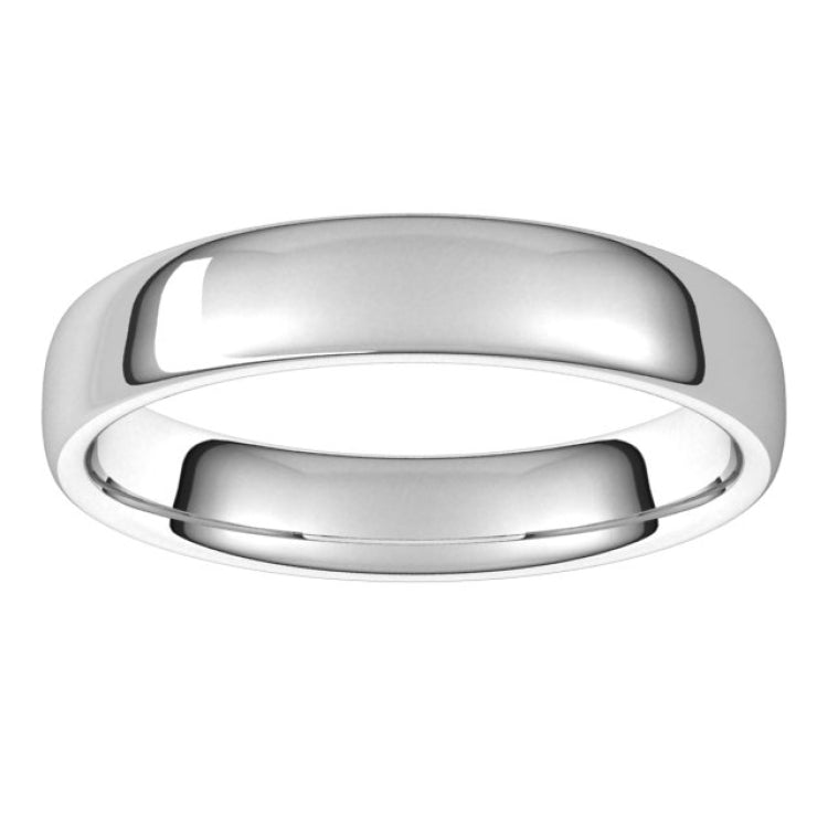 10K White Gold 4.5 mm Comfort-Fit European-Style Band Size 7.5