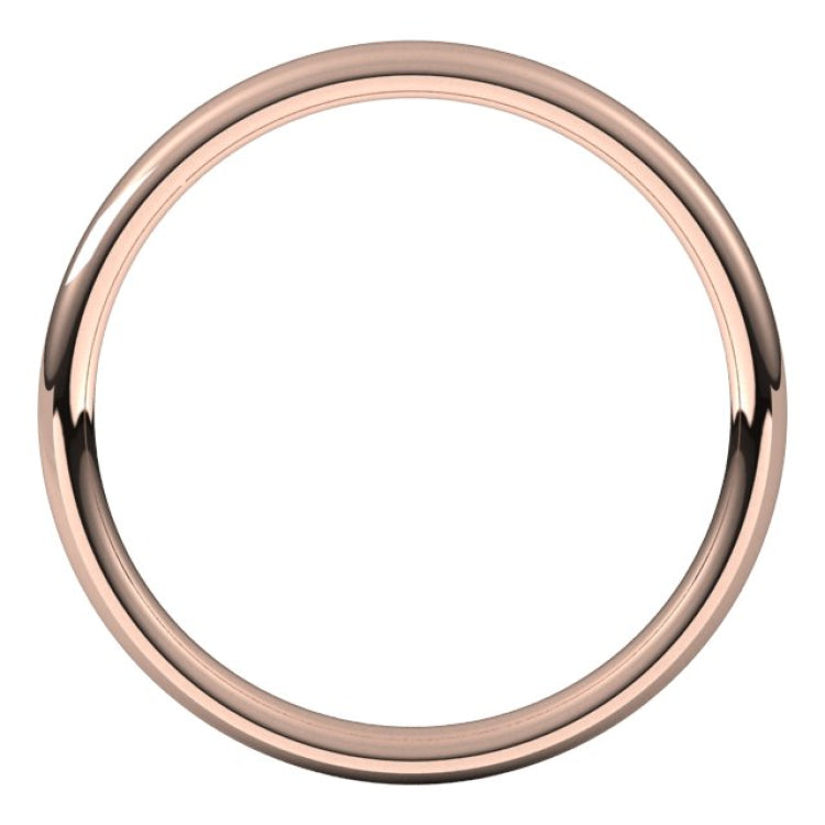 14K Rose Gold 2.5 mm Comfort-Fit European-Style Band Size 8.5