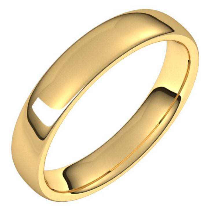 10K Yellow Gold 4.5 mm Comfort-Fit European-Style Band Size 9