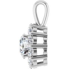 14K White Gold 1 CTW Lab-Grown Diamond Halo-Style Pendant