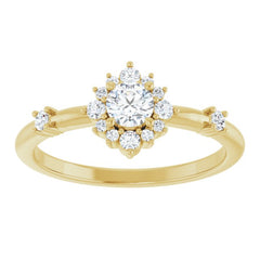 14K Yellow Gold 3/8 CTW Lab-Grown Diamond Halo-Style Ring