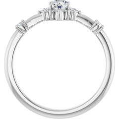 14K White Gold 3/8 CTW Lab-Grown Diamond Halo-Style Ring