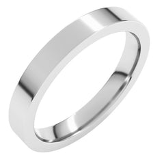 14K White Gold 3 mm Comfort-Fit Flat Band Size 8
