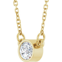 14K Yellow Gold 1/4 CT Lab-Grown Diamond Solitaire 18" Necklace