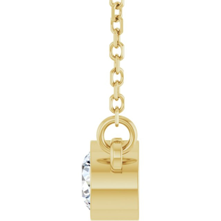 14K Yellow Gold 1/4 CT Lab-Grown Diamond Solitaire 18" Necklace