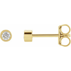 14K Yellow Gold 1/10 CTW Lab-Grown Diamond Micro Bezel-Set Earrings