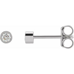 14K White Gold 1/10 CTW Lab-Grown Diamond Micro Bezel-Set Earrings