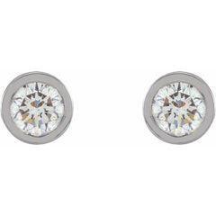 14K White Gold 1/10 CTW Lab-Grown Diamond Micro Bezel-Set Earrings