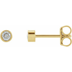 14K Yellow Gold 1/8 CTW Lab-Grown Diamond Micro Bezel-Set Earrings