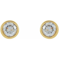 14K Yellow Gold 1/8 CTW Lab-Grown Diamond Micro Bezel-Set Earrings