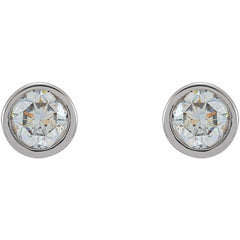 14K White Gold 1/8 CTW Lab-Grown Diamond Micro Bezel-Set Earrings
