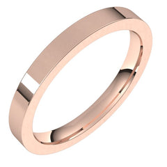 14K Rose Gold 2.5 mm Comfort-Fit Flat Band Size 7