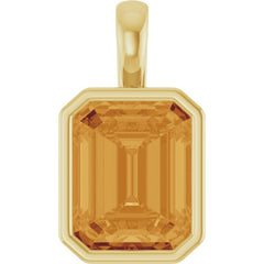 14K Yellow Gold Natural Citrine Pendant
