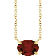 14K Yellow Gold Natural Mozambique Garnet 18" Necklace